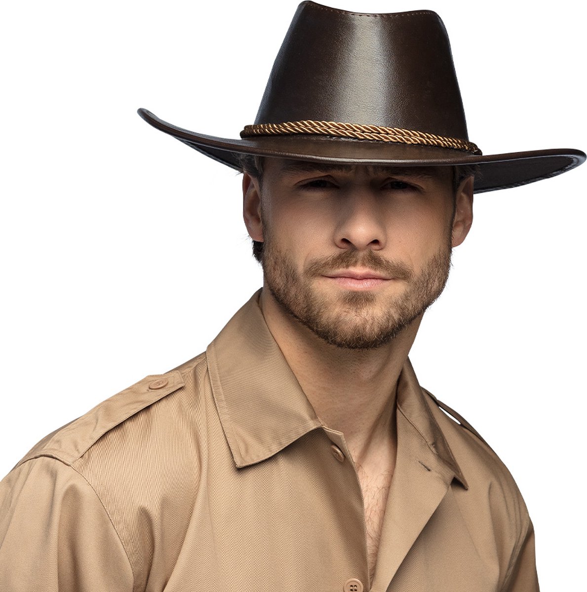 Boland - Hoed cowboy Outback Bruin - 58 - Volwassenen - Unisex - Cowboy - Safari - Festival