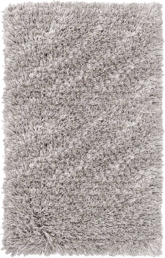 Tapis de bain Premium à poils longs Karlijn gris - 70x120 - super doux et confortable - aspect élégant - absorbe l'humidité et sèche rapidement - qualité luxueuse - antidérapant