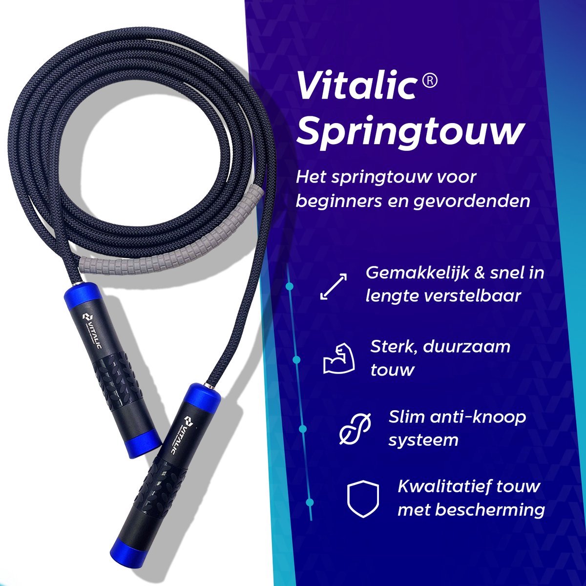 Extra Dik Jump rope - Incl trainingsschema (4 weken) - Speedrope Sport Springtouw voor Volwassenen & Kinderen INCL Online trainingsschema - Fitness Skipping rope | VITALIC — afbeelding 7