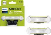 Philips OneBlade Intimate SkinProtect Blade - Vervangmesjes – Unisex – Wit – 2 stuks - QP229/50