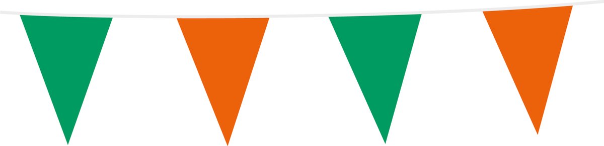 2x Vlaggenlijn Groen / Oranje 10 meter - Vlaggenlijn Vlag Vlaglijn Festival Feest Party Feest Thema