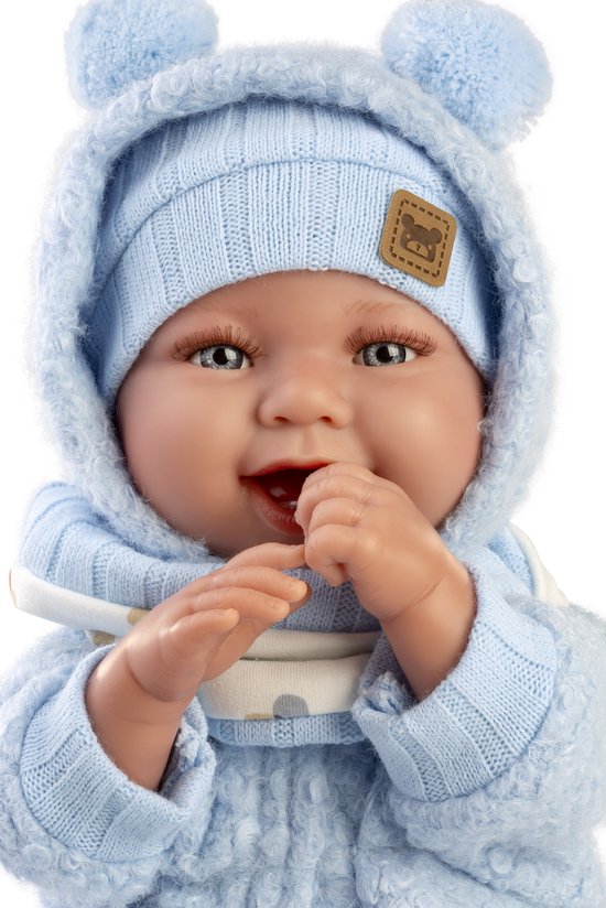 Llorens soft body babypop Tino met geluid kleding en speen 44 cm
