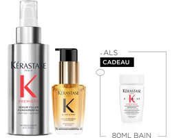Kérastase Première & Elixir Ultime Duo + Cadeau - Première Serum 90ml & Elixir Ultime Haarolie 30ml met Arganolie + Première Shampoo 80ml Cadeau - Voor Glanzend, Hersteld & Beschermd Haar