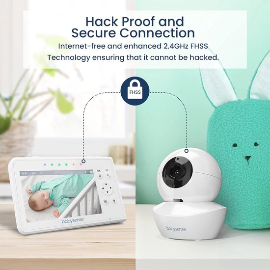 Babyfoon 4,3 inch met splitscreen en twee camera's - Videobabyfoon met zoom, nachtzicht, en tweeweg audio