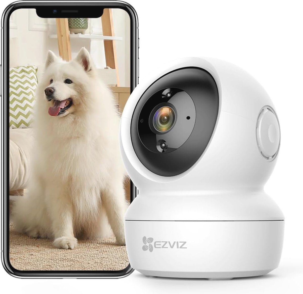 Thijox - Wifi-camera binnen 1080p, Bewakingscamera met Pan/Tilt/Zoom, 360° rotatie, Nachtzicht, Bewegingstracking, 2-weg Audio, Compatibel met Alexa