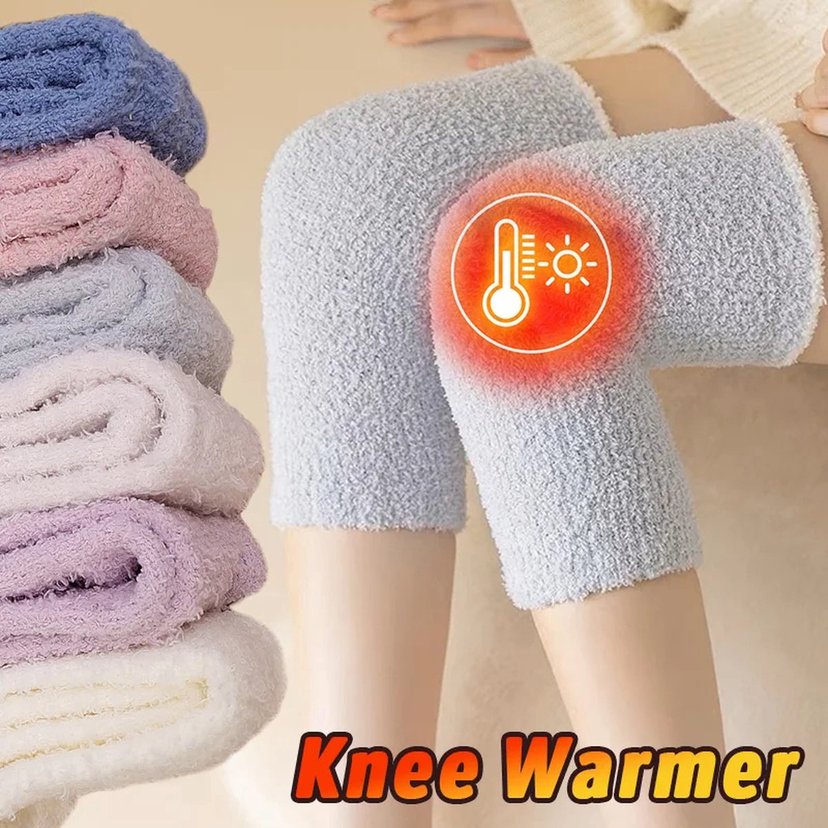 Dikke Winter Kniewarmers voor Vrouwen -Één maat - Zachte Koraal Fleece Kniebeschermers voor Artritis - Warme Pluche Lange Sokken - Comfortabele Kniebanden voor Koude Dagen