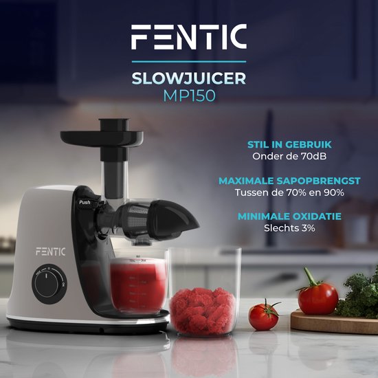 Fentic Slowjuicer - Juicer - Groenten en Fruitpers - 700ml - Antraciet van FEN — afbeelding 4