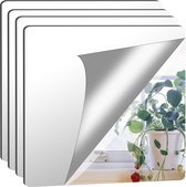 8 Stuks Zelfklevende Spiegel, 10x15cm groß Decoratieve Acryl Spiegel, Onbreekbare Flexibele Spiegelfolie, Zelfklevende Geen Glazen, Slanke Frameloze Voor Muur, Thuis, Woonkamer,Slaapkamer