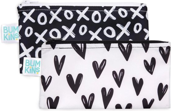 Bumkins - Sac à collation réutilisable - Petit (2 pièces) - XOXO & Hearts