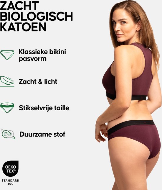 DANISH ENDURANCE Culottes en Katoen Bio - Sans Coutures - Taille Élastique - pour Femme - Paquet de 6 - Multicolore - M