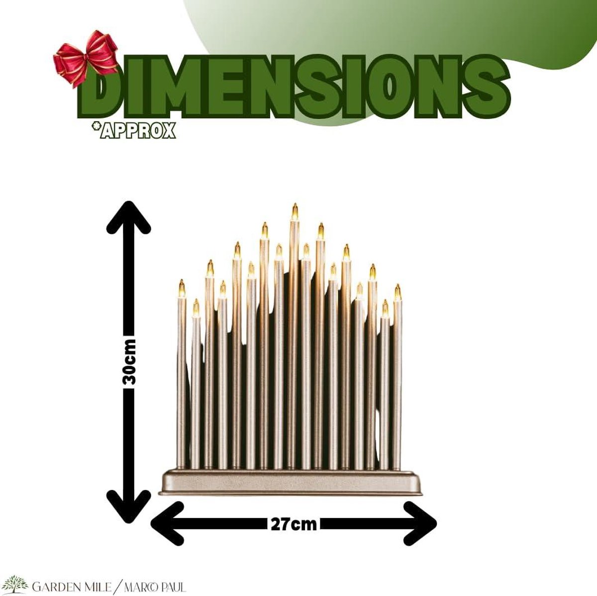 Kaarsenbrug verlichting - wit - hout - 39,5 x 5 x 31 - warm wit