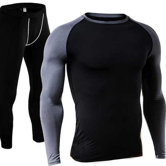 Set de sous-vêtements Thermo pour hommes (taille M) : couche de base respirante et confortable pour le Voetbal, le Tennis, le ski, la Course à pied et les activités de plein air | Vêtements thermiques Homme taille M