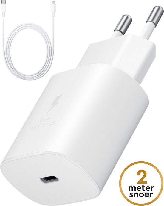 Golden Sound Origineel 45W snellader - USB-C aansluiting - 2 meter draad - Power adapter - Super Snel Laden voor Samsung - Oplader geschikt voor Samsung - Geschikt voor Iphone 15 en 16