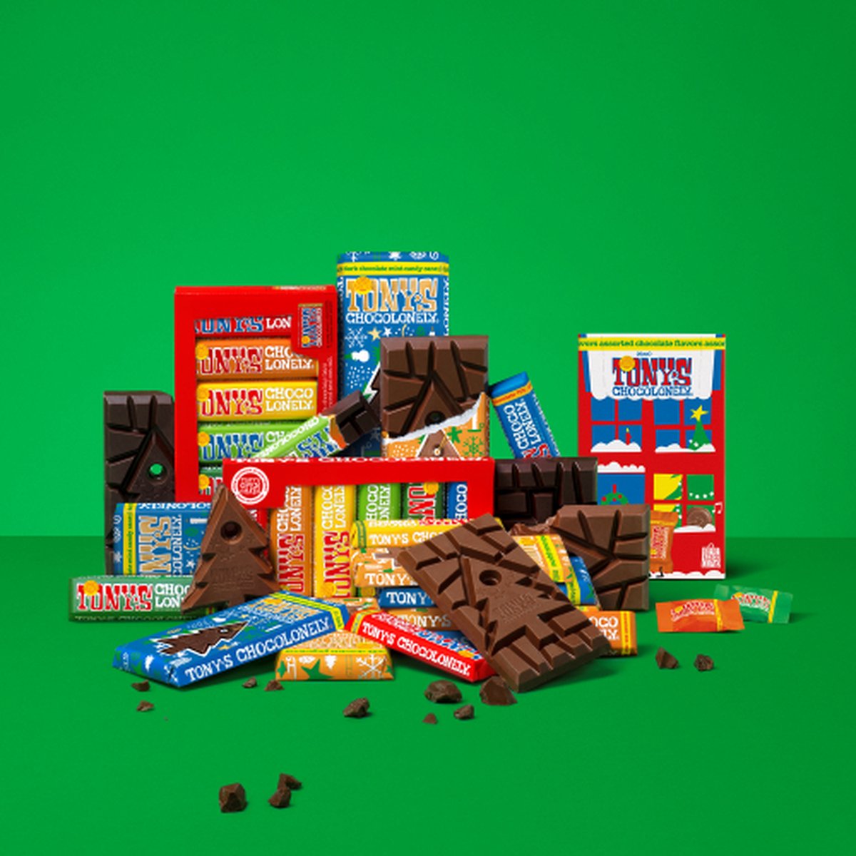 Tony's Chocolonely Mega Adventskalender 2025 - Sint en Kerst- Chocolade cadeau - 10 smaken - Fairtrade - 12 stuks – foto 6