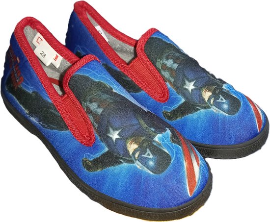Chaussons Avengers - Captain America - chaussons - mocassins - semelle en caoutchouc - taille 28