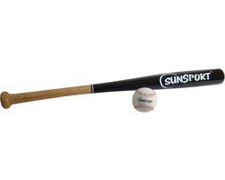 Bex Sunsport Honkbalset – Houten Honkbalknuppel 86 cm Met Bal – Recreatief Slagspel – Outdoor Buitenspel – Vanaf 8 Jaar