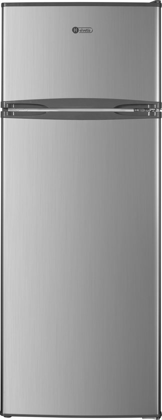 Helvetia Koelvriescombinatie 143 cm hoog - zilver - HRADP206ES1 - 206 L - Zilver