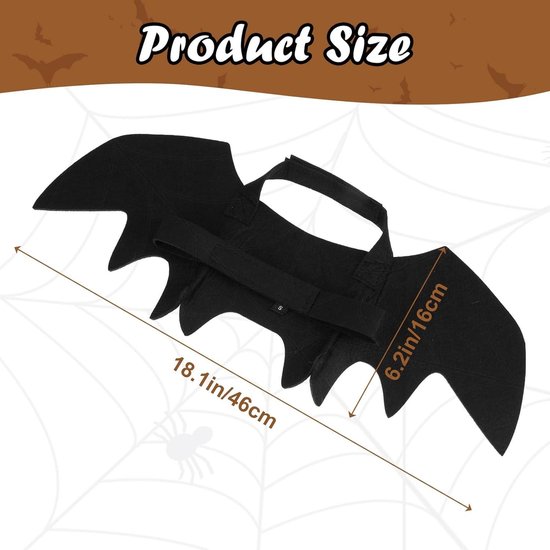 Costume Halloween Chauve-souris Pour Chat/chien - Ailes En Feutre Noir, Réglable - Déguisement Mignon Et Confortable - 11