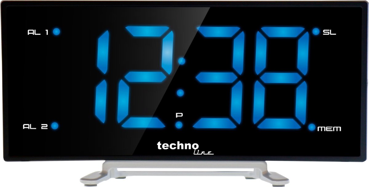 Technoline WT460 KLOK - WEKKERRADIO - blauwe cijfers
