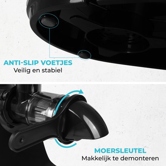 Fentic Slowjuicer - Juicer - Groenten en Fruitpers - 700ml - Antraciet van FEN — afbeelding 2