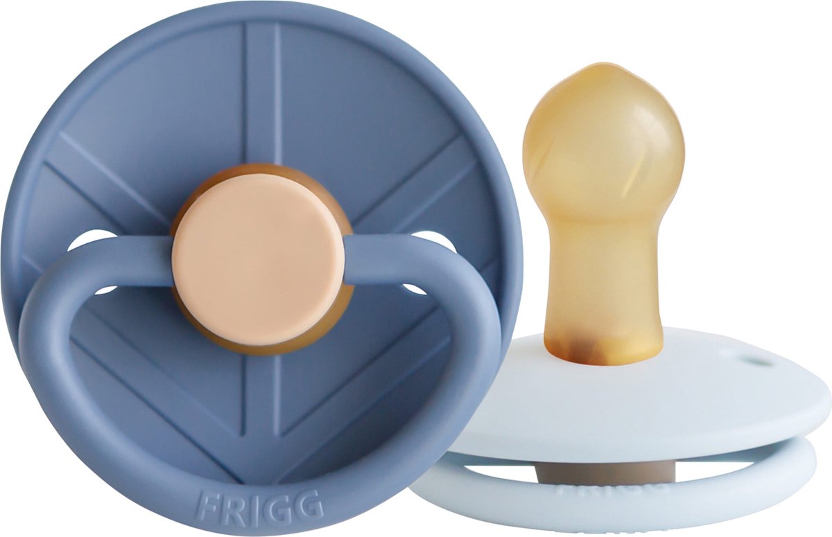 Goedkoopste Frigg Little Viking Fopspeen - Rond - 2 Stuks - 0-6 Mnd - Ocean View/Powder Blue