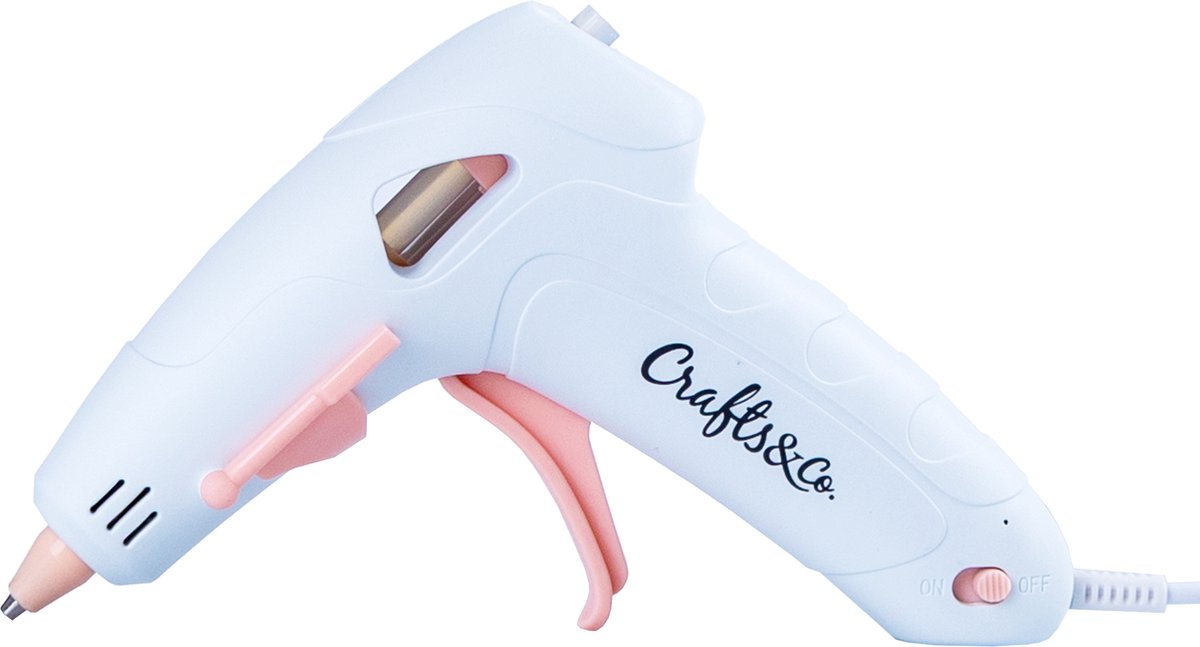 Crafts&Co Lijmpistool met Standaard - 3 Lijm pistool Vullingen 7mm - Glue Gun met USB - 10W - Grijs