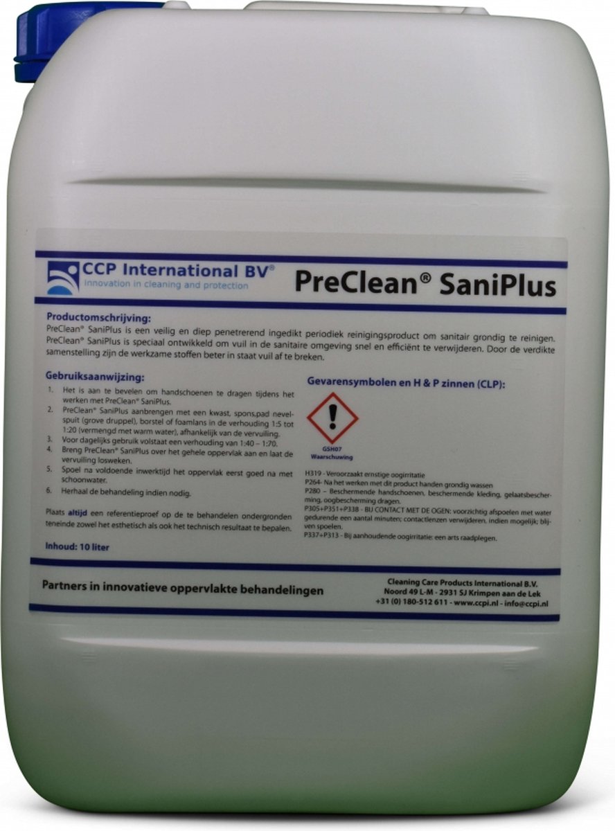 CCPI PreClean® SaniPlus 10L Ontkalkende Sanitairreiniger