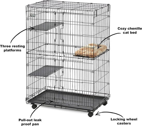 Maisonnette pour chat Goodivery ® avec Design spacieuse et Sécurité