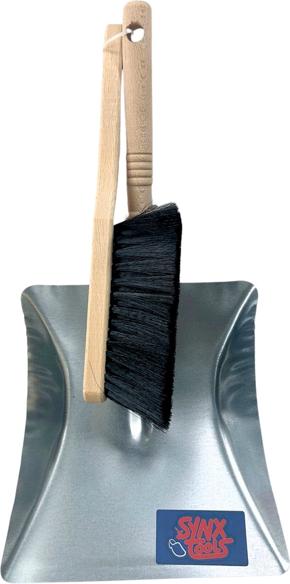 Goedkoopste Synx Tools Handveger en blik Luxe Metaal Stoffer en Blik - Zwart - Bezem - Schoonmaakartikelen - bezem binnen - veger en blik