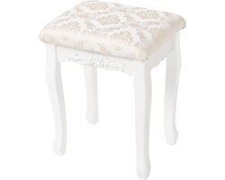 Poef Kruk voor Make-Up Kaptafel Stoel Comfortabele Barokke Stijl Wit
