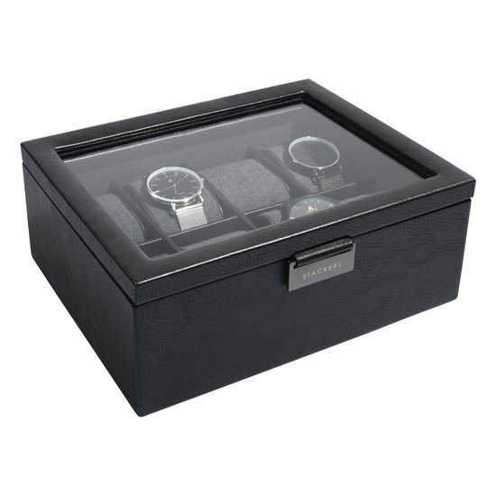 STACKERS BLACK - Luxe Horloge Doos - Opbergdoos - 8 horloges - Heren