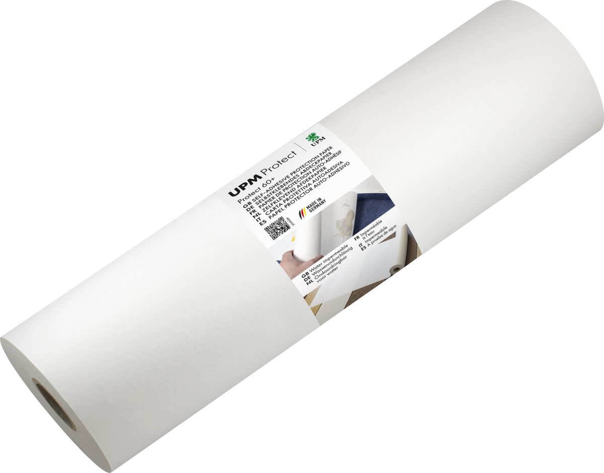 UPM afdekpapier - zelfklevend P60+ - 30 cm x 50 m - wit - IN-P6030050-KW