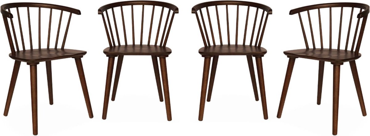 sweeek - Set van 4 houten en multiplex barstoelen, paula, b 53 x d 47,5 x h 76cm