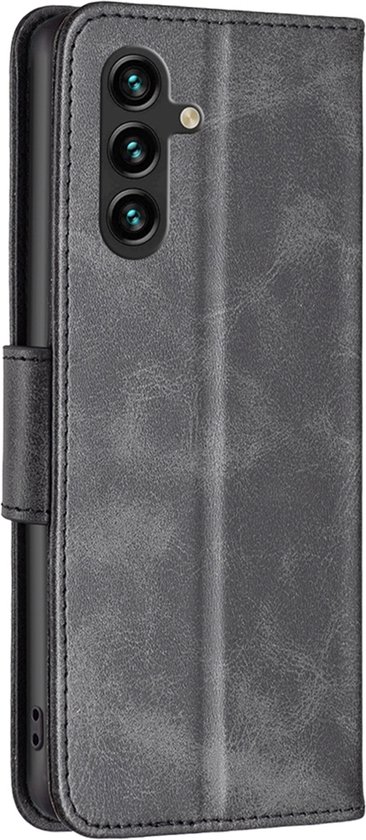 Coque Samsung Galaxy A54 - Étui portefeuille MobyDefend avec cordon - Zwart - Coque pour téléphone portable - Coque adaptée pour : Samsung Galaxy A54