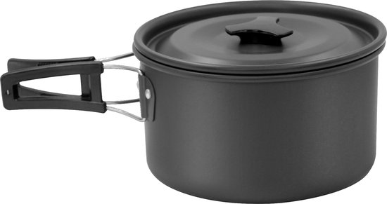 18-delige Campingset - Lichtgewicht Kookset met Pannen, Theepot, Servies & Bestek - Compact & Non-stick van Merkloos — afbeelding 2