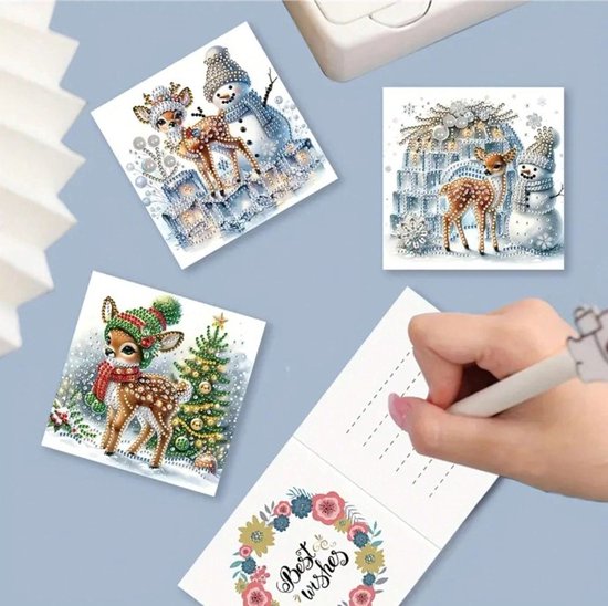 Diamond Painting Kerstkaarten - Kerst - 6 stuks inclusief enveloppen ...
