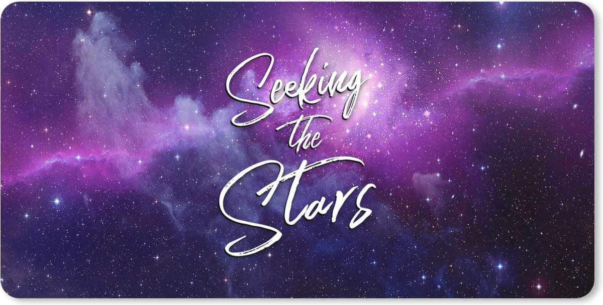Muismat XXL 100x50 cm - Bureau onderlegger - Bureau mat Quotes - 'Seeking the stars' - Spreuken - Sterren - Jongens - Meisjes - Kinderen - Bureaumat - Gaming mousepad xl - Bureaulegger groot - Computer deskmat