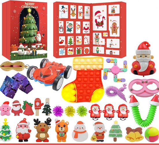 EazyPeezy Speelgoed Adventkalender - Kerstthema 24 Vakjes - kerst
