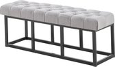 Bol.com CLP Amun - Zitbank - Zwart frame - Stof grijs 120 cm aanbieding