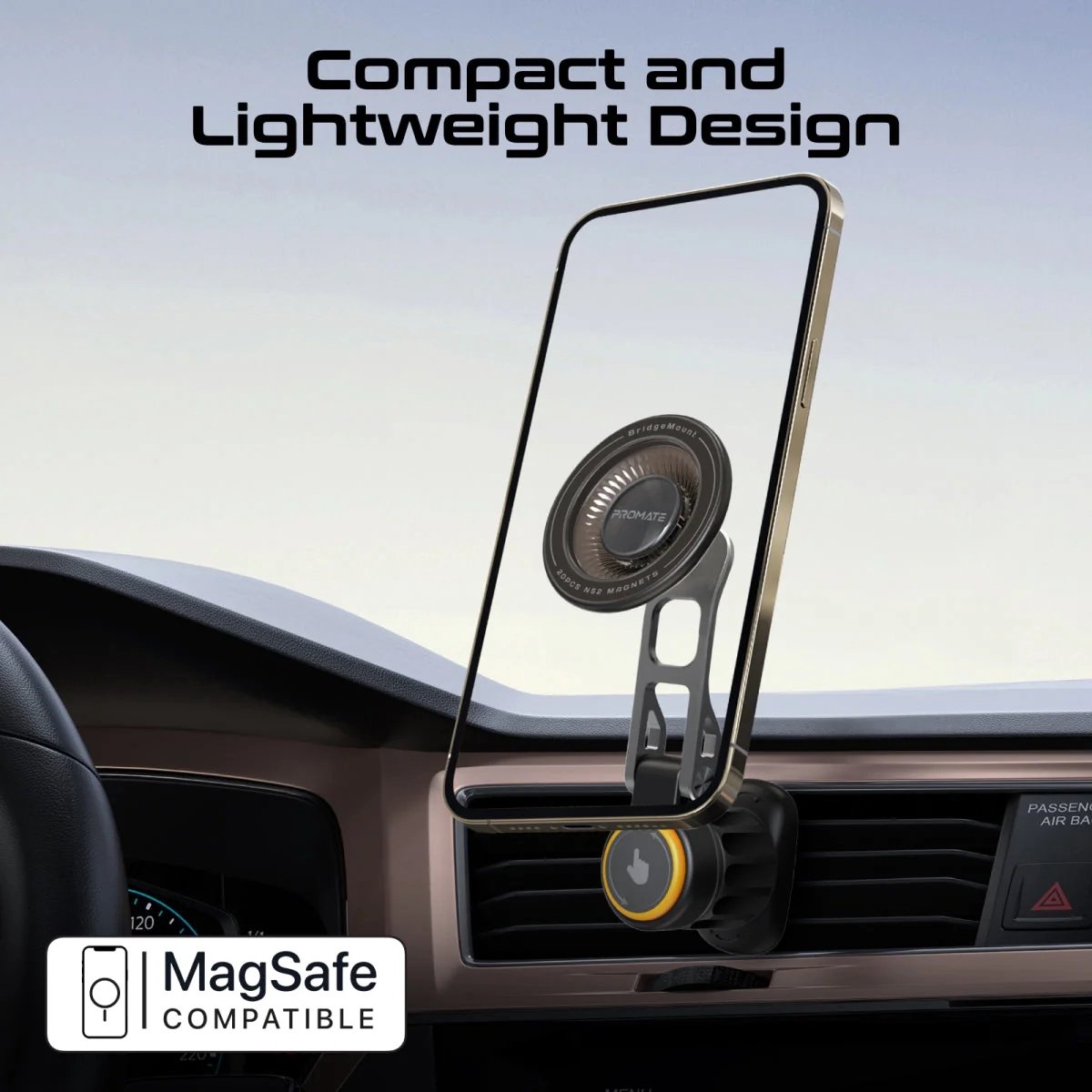 Support Magnétique Pour Téléphone Avec Ventouse - Rotation 360°, Réglable - Pour Ventilation De Voiture, Verre, Plan De Travail - Double Adhérence