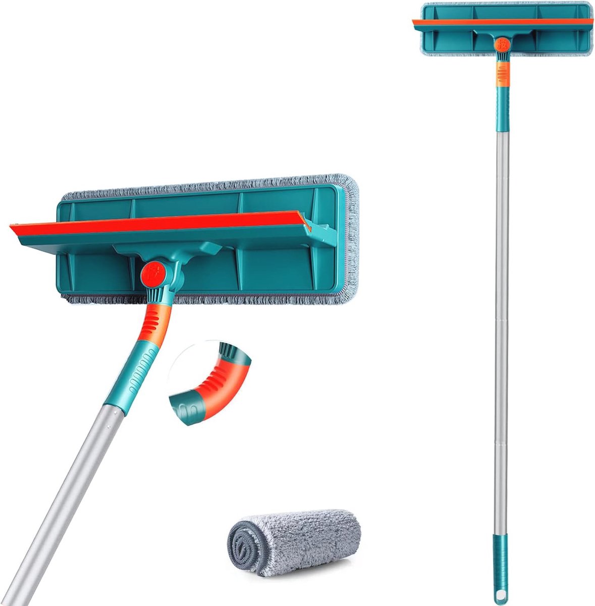 Goedkoopste Professionele 2-in-1 Raamreinigingsset met Verstelbare Telescoopsteel en Microvezeldoek