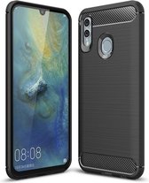 Luxe Honor 10 Lite hoesje – Zwart – Geborsteld TPU Carbon Case – Shockproof Cover