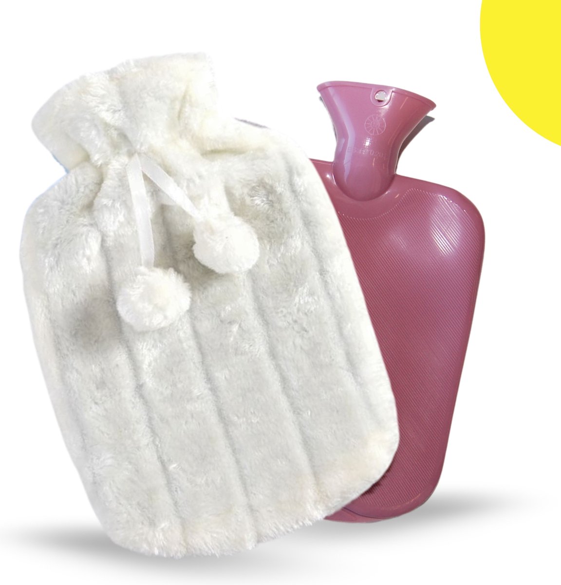 Goedkoopste The Sleeping Agency Kruik - Warmwaterkruik - Kruik met Hoes - Warmtekruik - Kruiken - Zachte Hoes - 2 Liter - Tot 6 uur Lang Warm - Wit