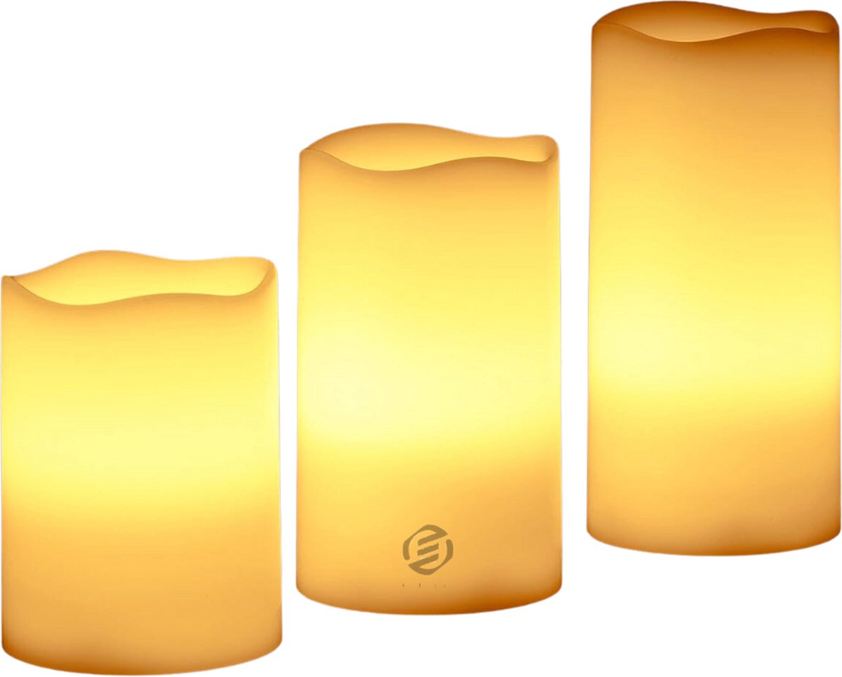Equivera Oplaadbare LED Kaarsen - Elektrische Kaarsen - Oplaadbare Waxinelichtjes - Realistische Kaarsen - Kerstverlichting - Veilig en Duurzaam Cream