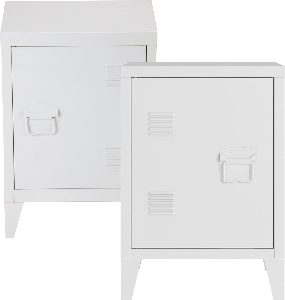 Nachtkast Inari set van 2 metaal 57x40x30 cm wit [en.casa]