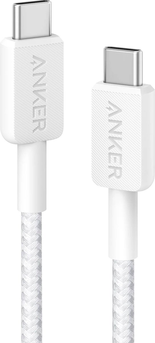 Anker 322 (60W) Gevlochten USB-C naar USB-C Kabel 3M Wit