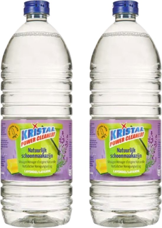 Kristal Lavendel Azijn 2x1Lit. Bio schoonmaakmiddelen | Powercleaner | Milieu vriendelijk, duurzaam, spaarzaam.