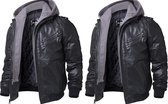 Veste en cuir pour hommes avec capuche amovible Veste pour hommes