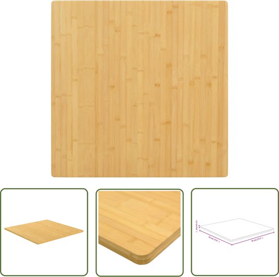 Tidyard Tafelblad, meubelplaat, planken, vervangtafelblad, 50 x 100 x 4 cm (l x b x d), voor eettafel, salontafel, tuintafel, bamboe met lak