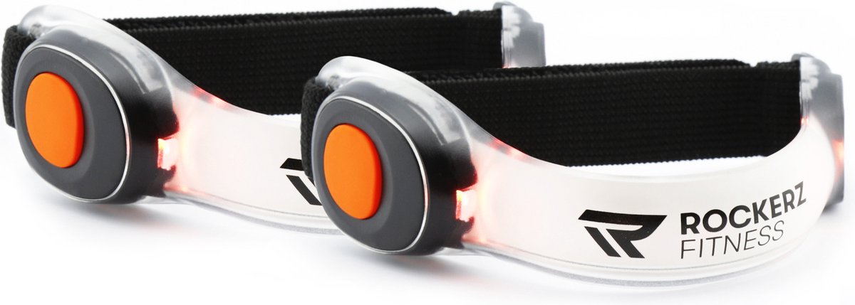 Rockerz Hardloop verlichting - Hardloop lampjes incl batterijen - LED verlichting voor om je armen - Water resistant - Set van 2 - Kleur: Oranje